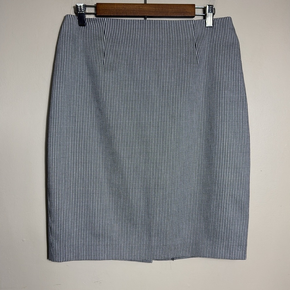 ANTONIO MELANI Skirt Womens Pencil Straight Size 6 Black White Plaid Work,Office